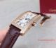 2017 Cartier Tank Rose Gold Diamond Bezel White Face Brown Leather Band 23mm Watch (3)_th.jpg